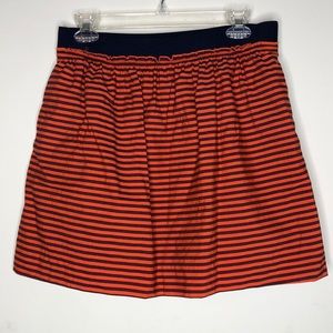 J. Crew Red and blue stripe market skirt